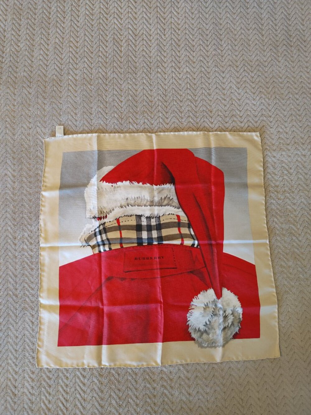 Burberry 100% Silk Scarf Made in Italy 20"x20"